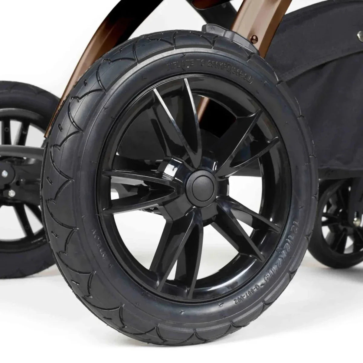 Ickle Bubba Stomp Luxe Travel System with i-Size Cirrus Car Seat & ISOFIX Base 12 pcs - Bronze & Midnight & Black