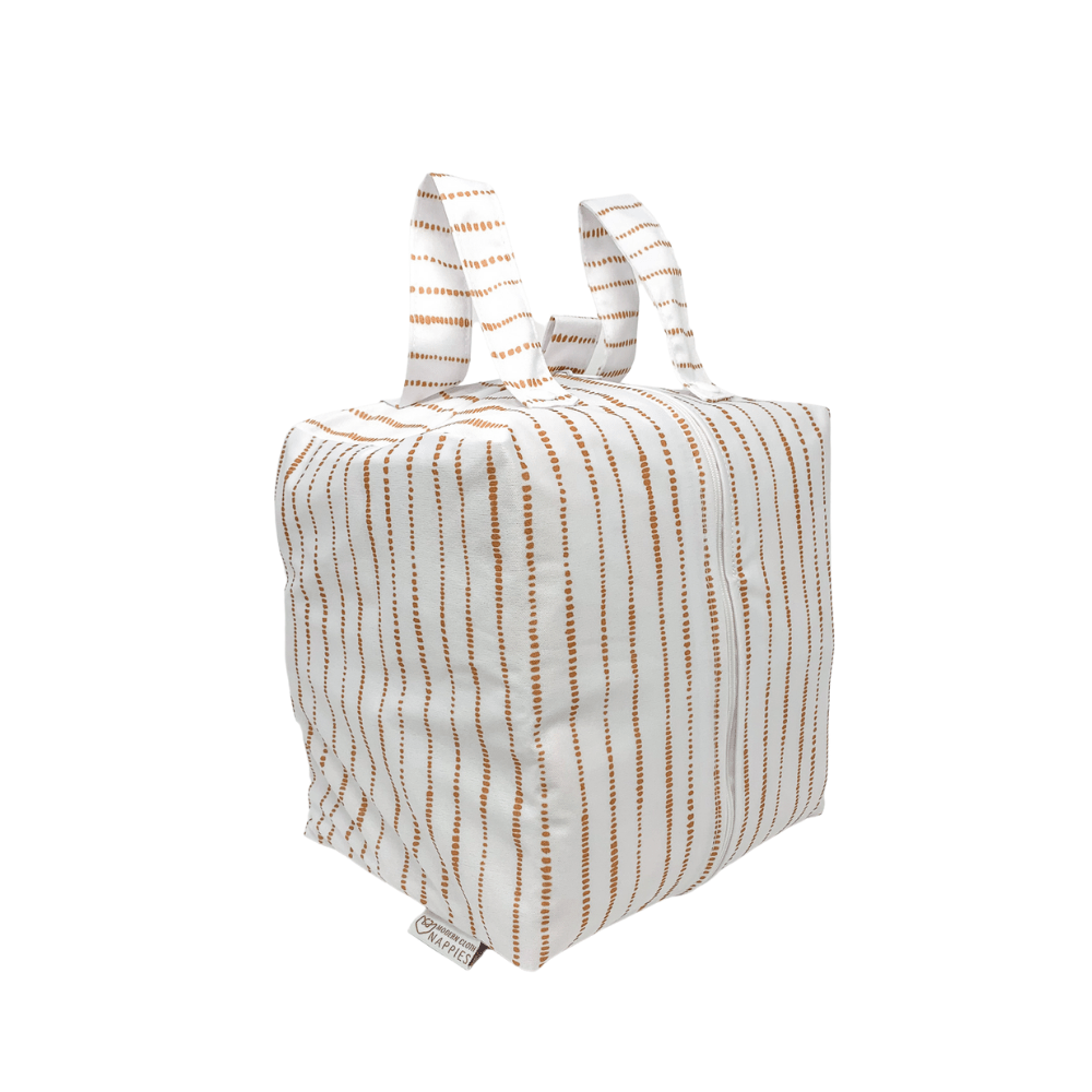 Cloth Nappy Pod - Dune White with Tan