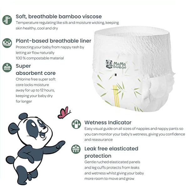 Mama Bamboo Sustainable Bamboo Nappy Pants - Size 5