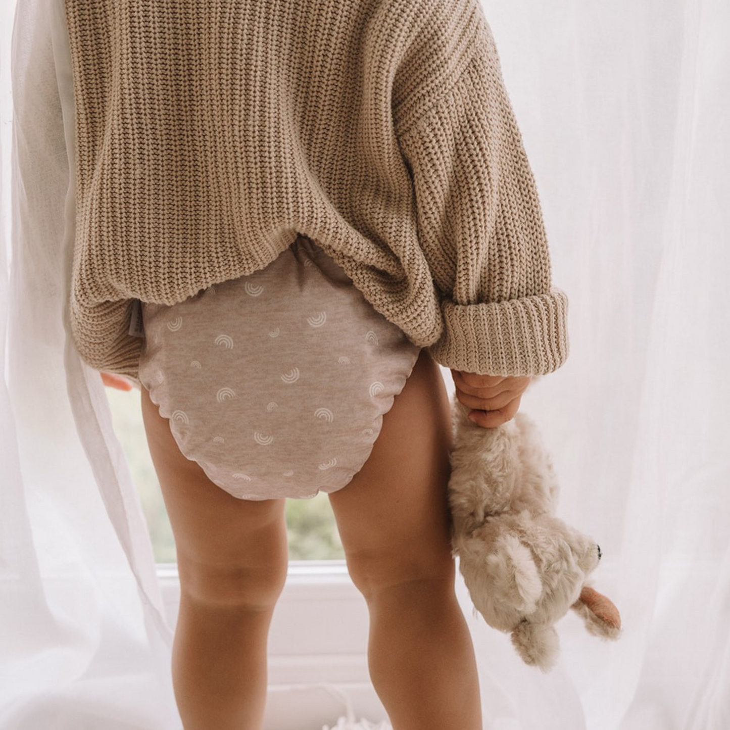 One Size All-In-One Reusable Cloth Nappy - Rainbow Oatmeal