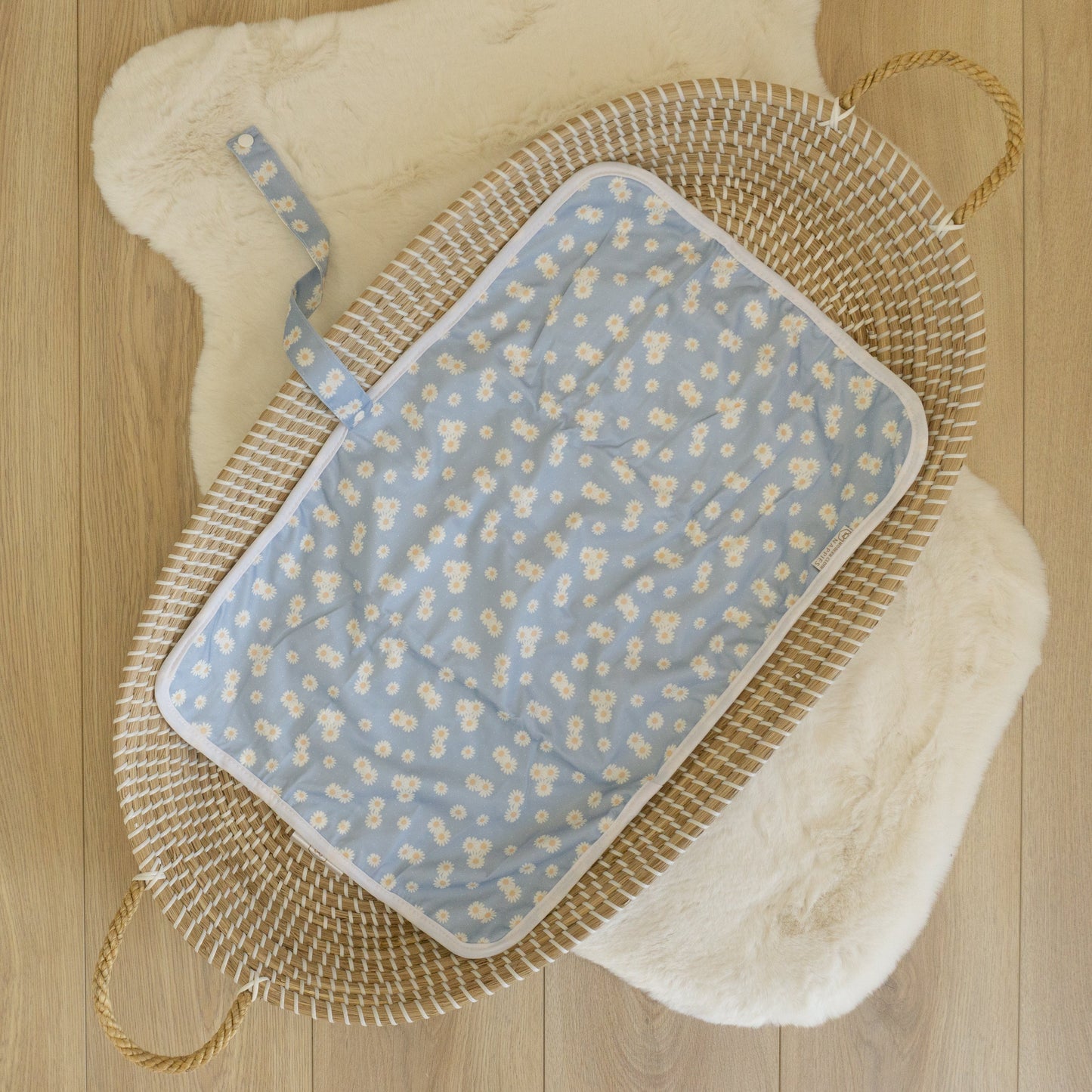 Baby Travel Changing Mats - Ditsy Daisy Sky Blue