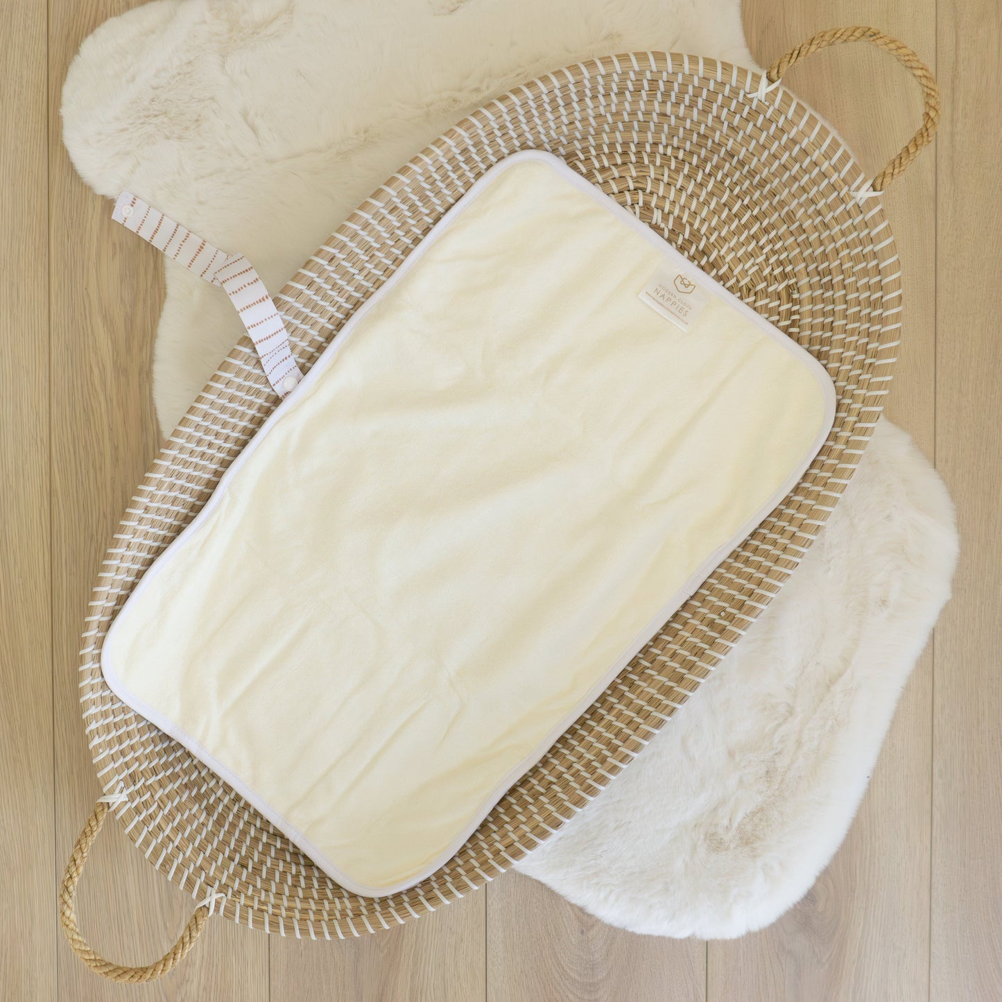 Baby Travel Changing Mats - Dune White with Tan