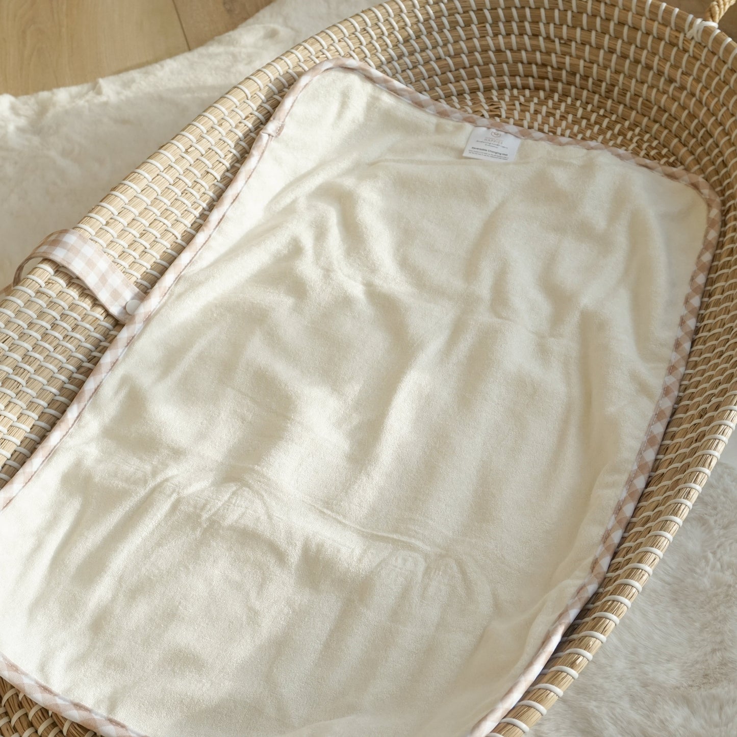 Baby Travel Changing Mats - Gingham Taupe