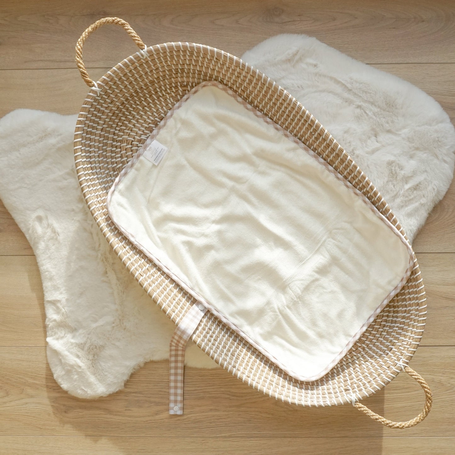 Baby Travel Changing Mats - Gingham Taupe