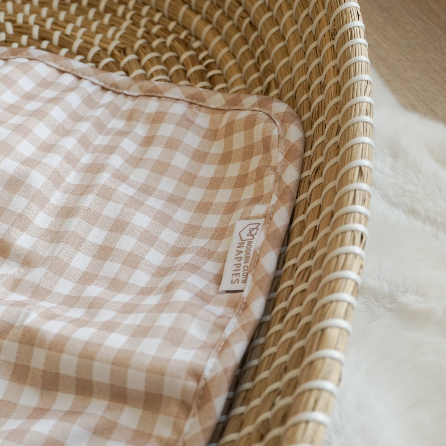 Baby Travel Changing Mats - Gingham Taupe