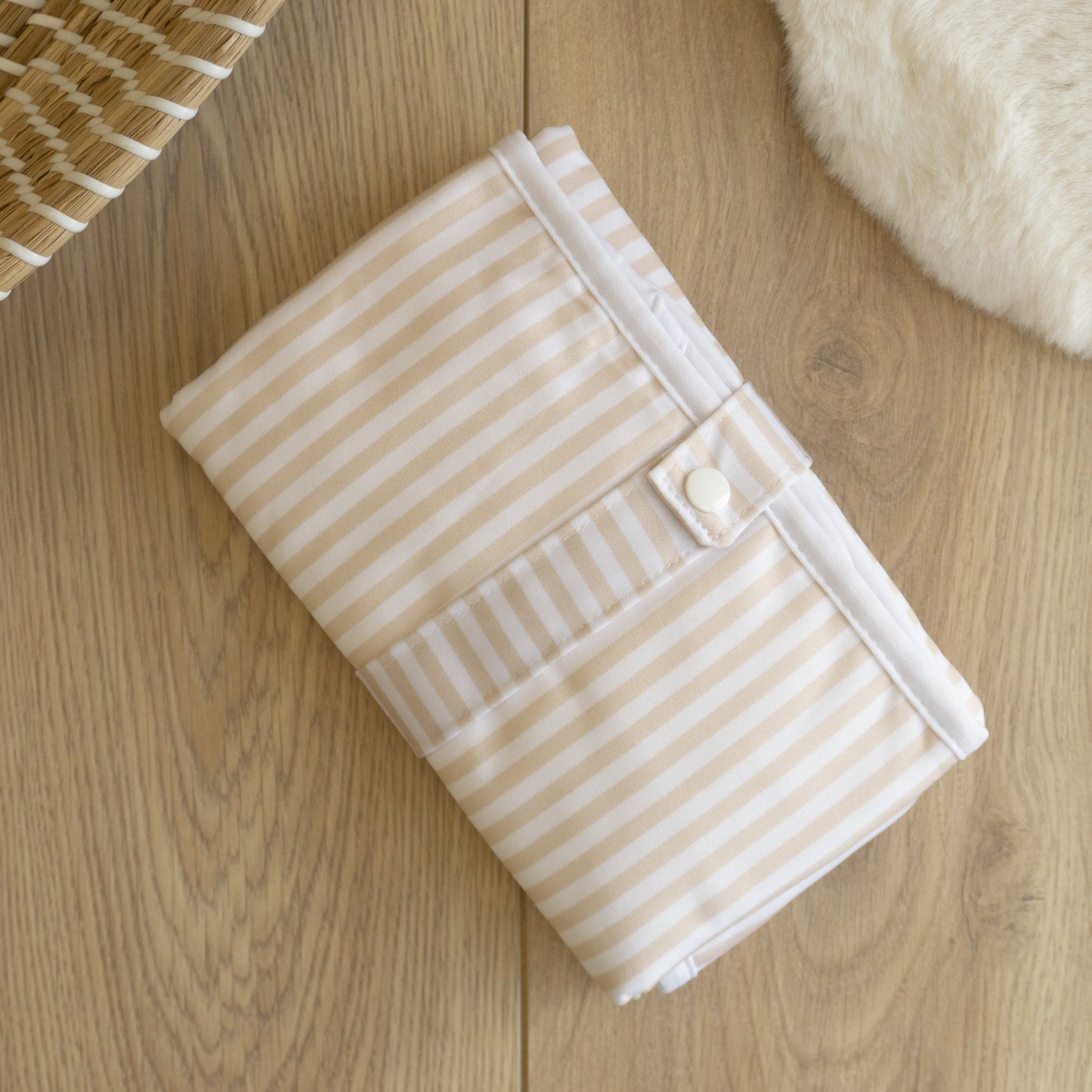 Baby Travel Changing Mats - Linen Stripes