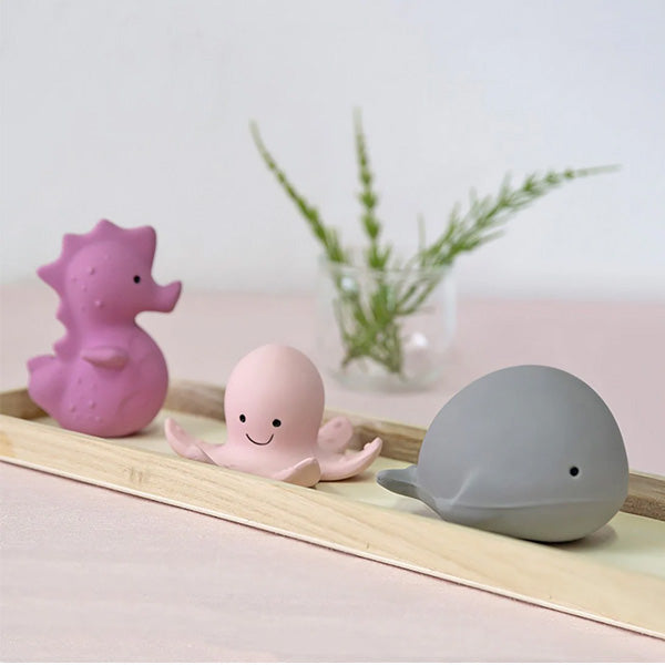Tikiri Whale Natural Rubber Teether, Toy & Rattle