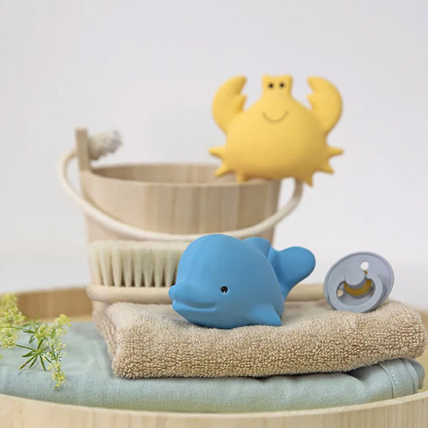 Tikiri Dolphin Natural Rubber Teether, Toy & Rattle