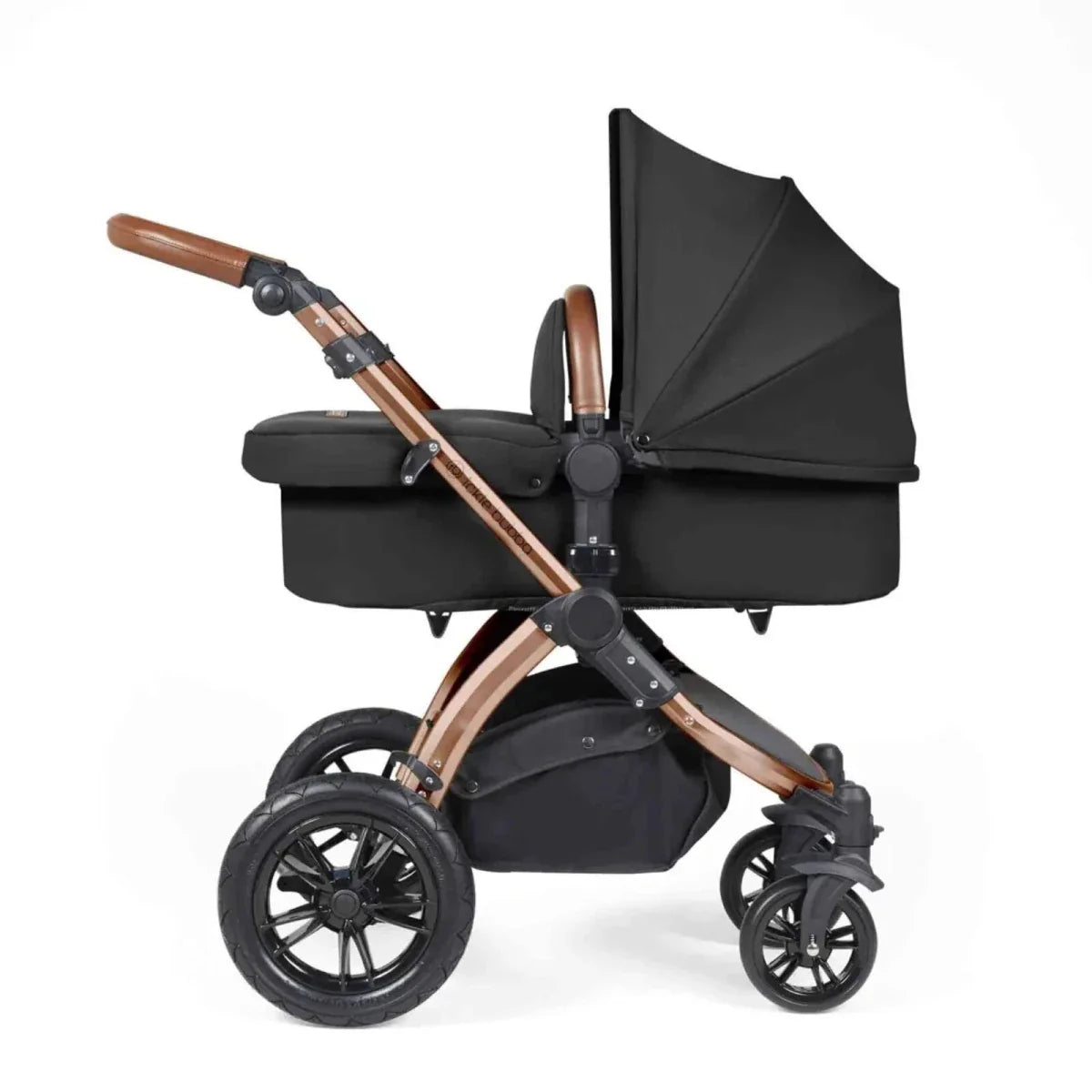 Ickle Bubba Stomp Luxe Travel System with i-Size Cirrus Car Seat & ISOFIX Base 12 pcs - Bronze & Midnight & Tan