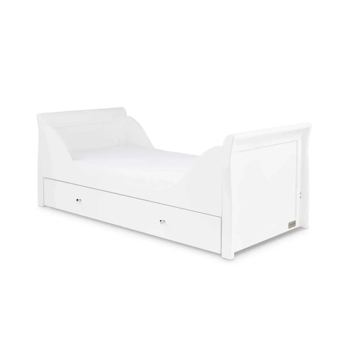 Ickle Bubba Snowdon Classic Cot Bed White - Premium Sprung Mattress