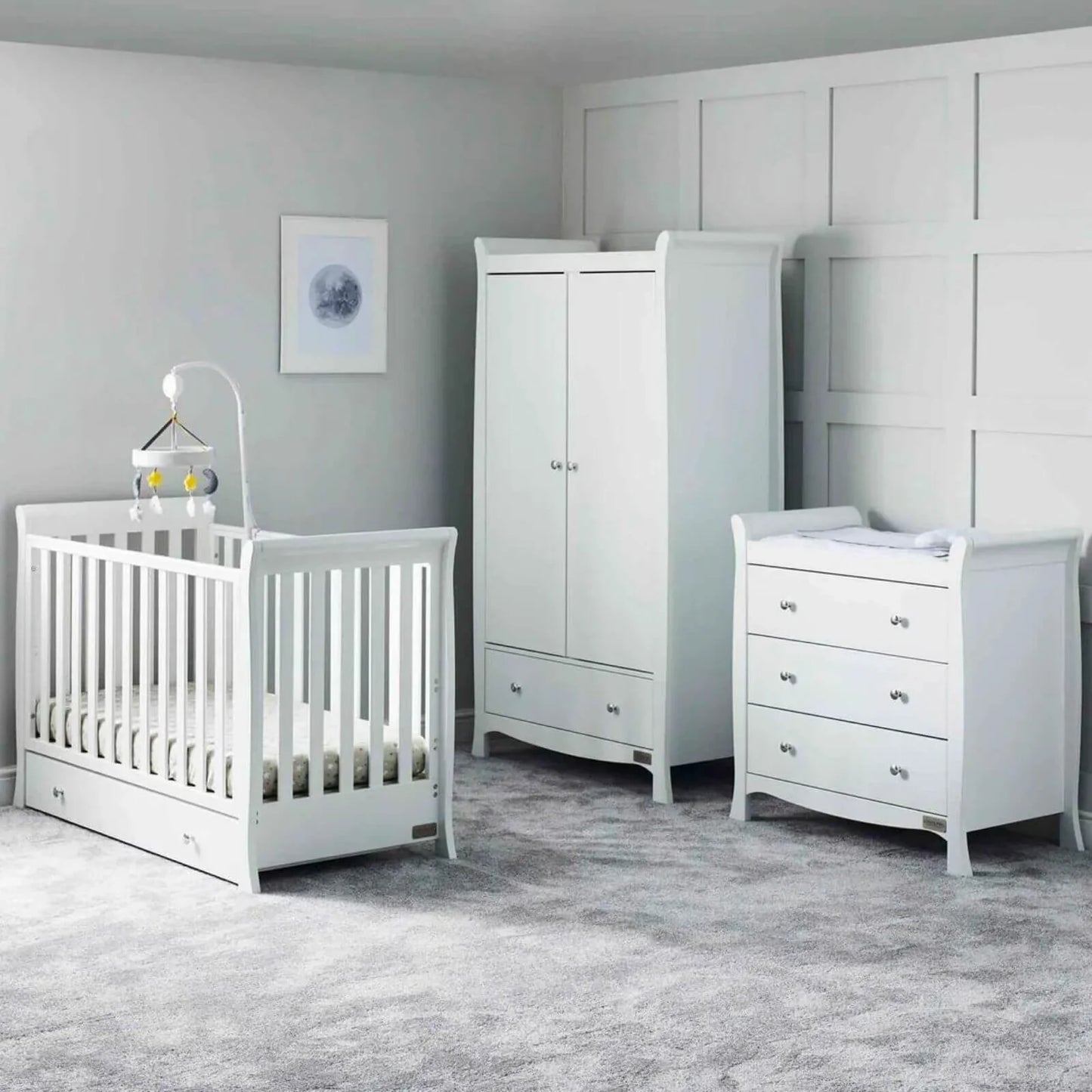 Ickle Bubba Snowdon 4-in-1 Mini Furniture Set Premium Pocket Sprung Mattress 3 pcs - White