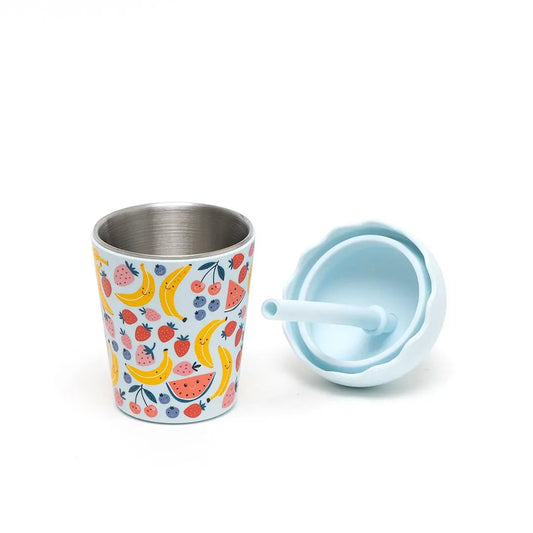 Blue Happy Fruits Mini Toddler Smoothie Cup & Straw 200ml