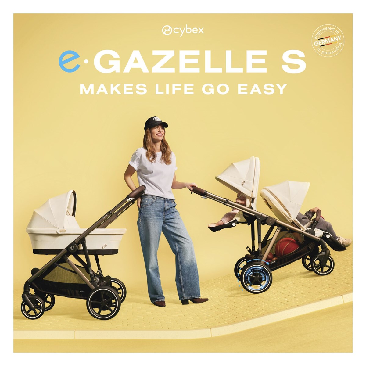 Cybex eGazelle S Electric Pushchair + Gazelle S Cot