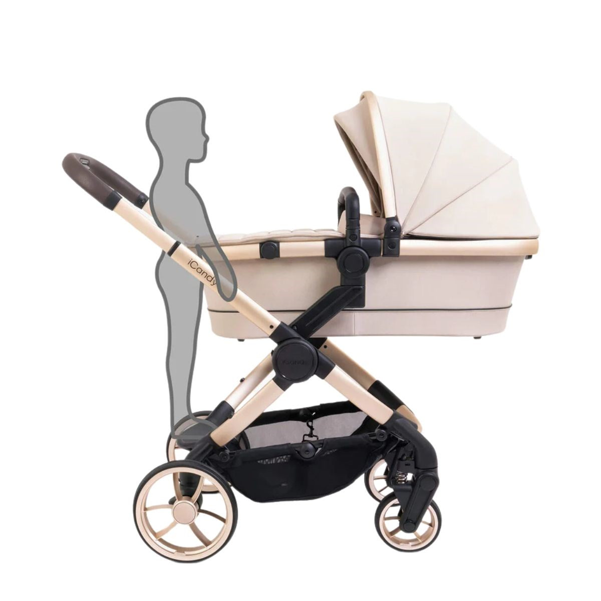 iCandy Peach 7 Premium Bundle With Maxi-Cosi Car Seat And Bouncer And Bedside Crib