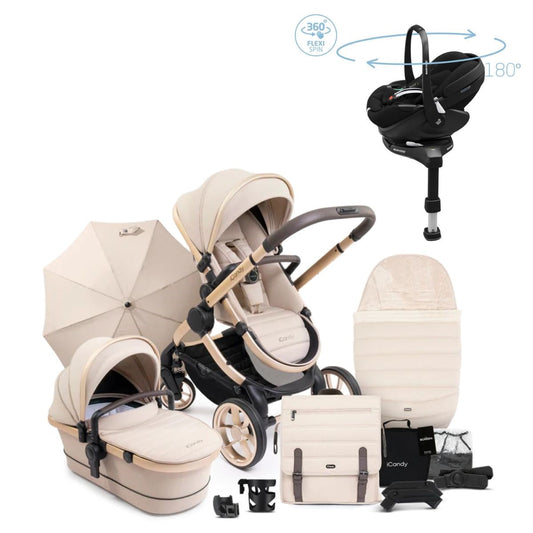 iCandy Peach 7 Luxury Travel System, Maxi-Cosi Pebble 360 Pro² Car Seat & Base