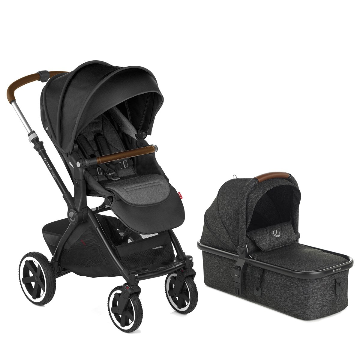 Jane Crosslight + Micro Pro + Travel Carrier Travel System, Cold Black