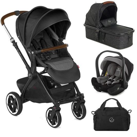 Jane Crosslight + Micro Pro + Travel Carrier Travel System, Cold Black