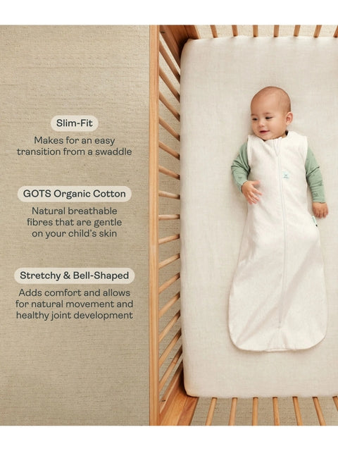 ergoPouch - Organic Winter Long Sleeved Jersey Sleeping Bag - Oatmeal 2.5 TOG