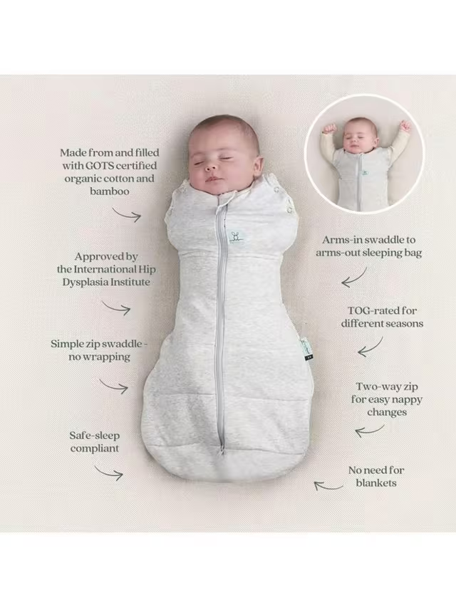 ergoPouch - Organic Winter Cocoon Swaddle Sleeping Bag - Dragonflies 2.5 TOG