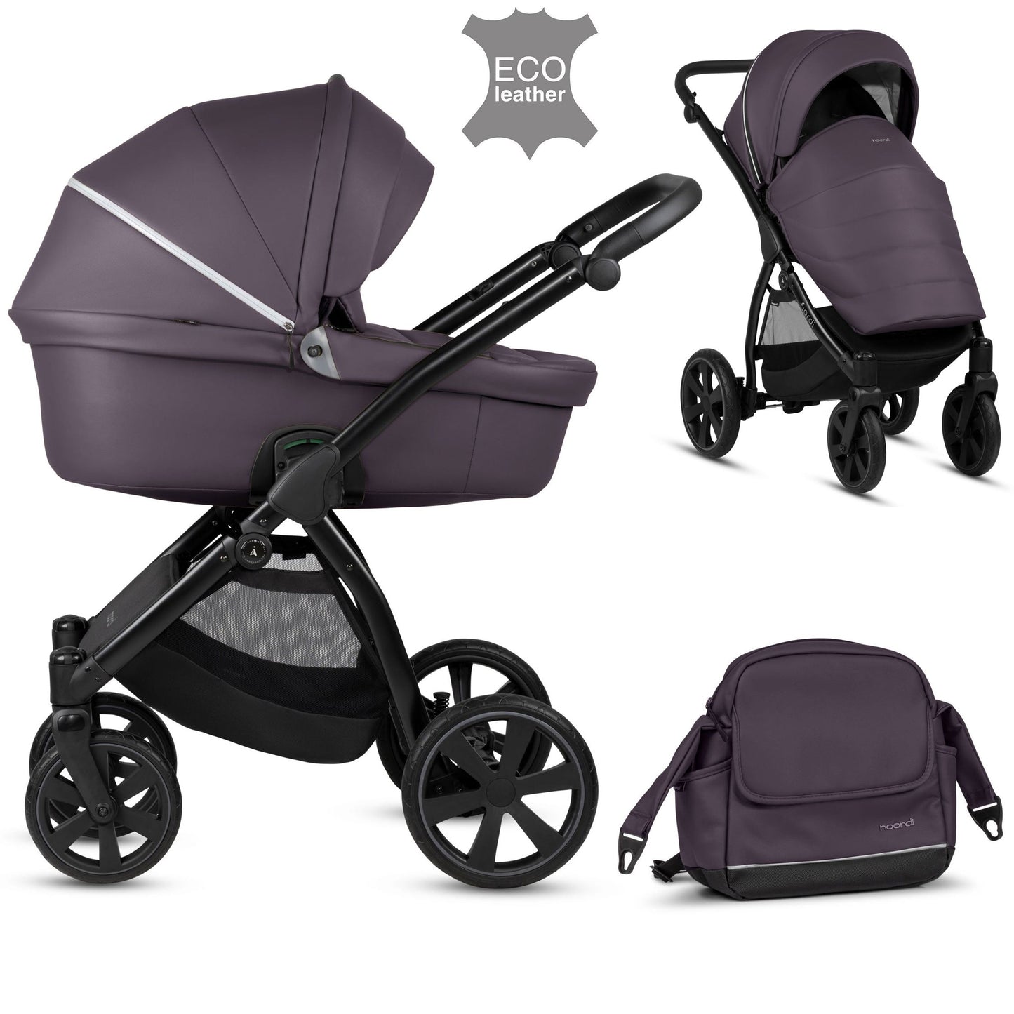 Noordi Fjordi V1 Leather - 2in1 Pushchair with ThermoCot™ Carrycot