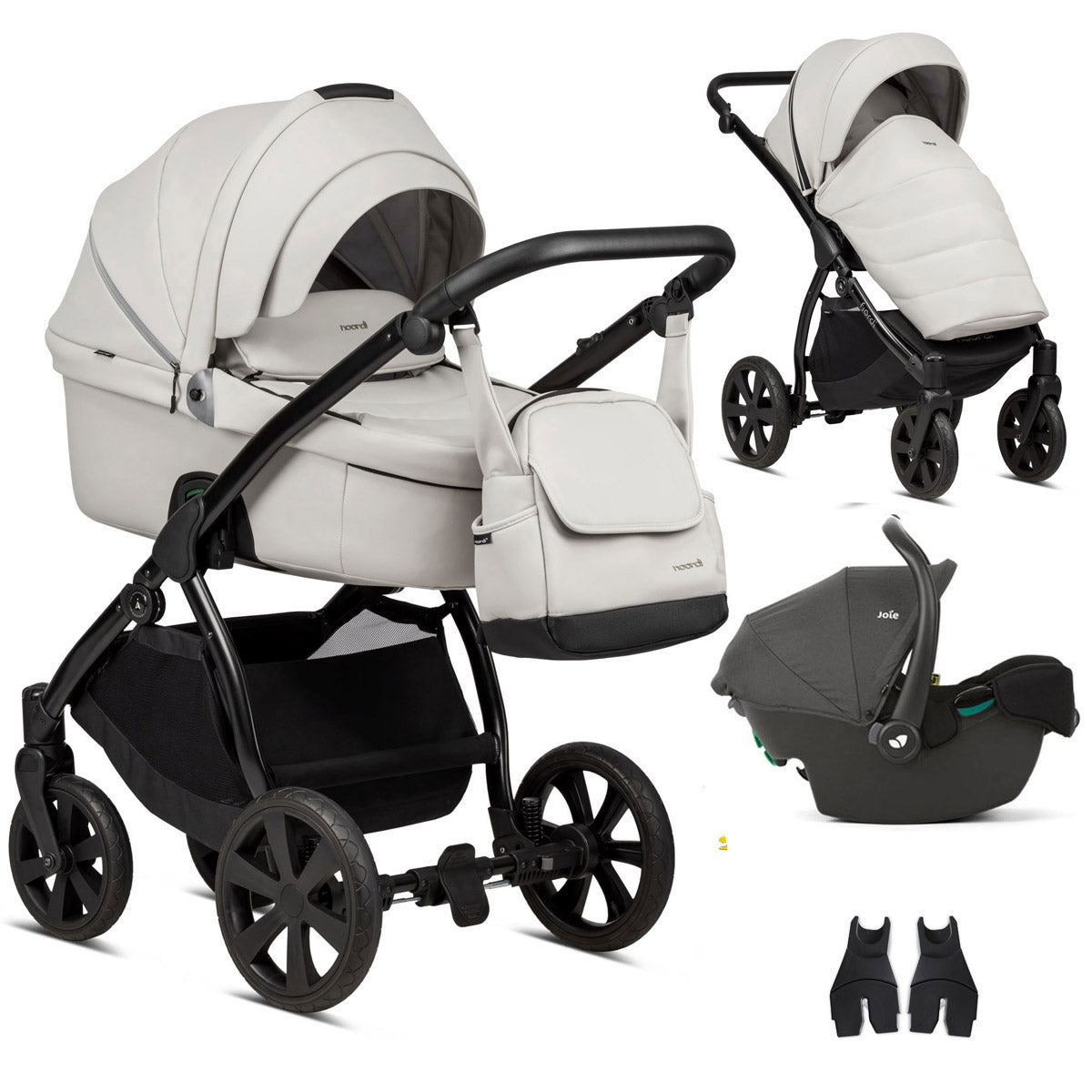 Noordi Fjordi V1 Leather 3in1 with Joie i-Snug 2 Car Seat, Cloud