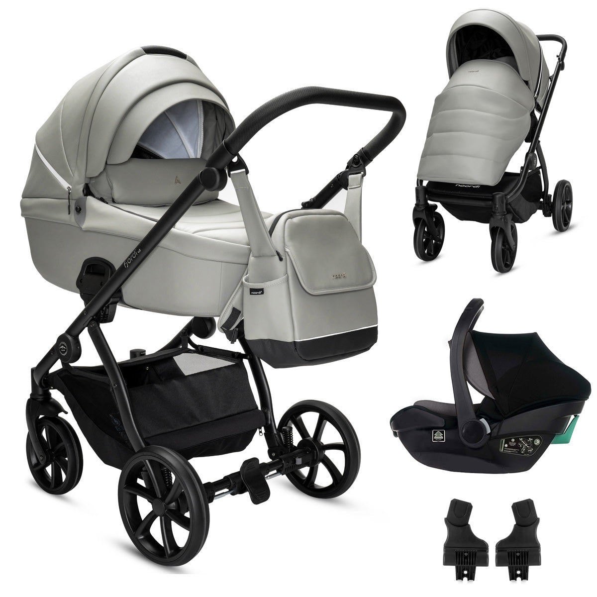 Noordi Fjordi V2 Leather - 3in1 Travel System with Travel Carrier i-Size Car Seat