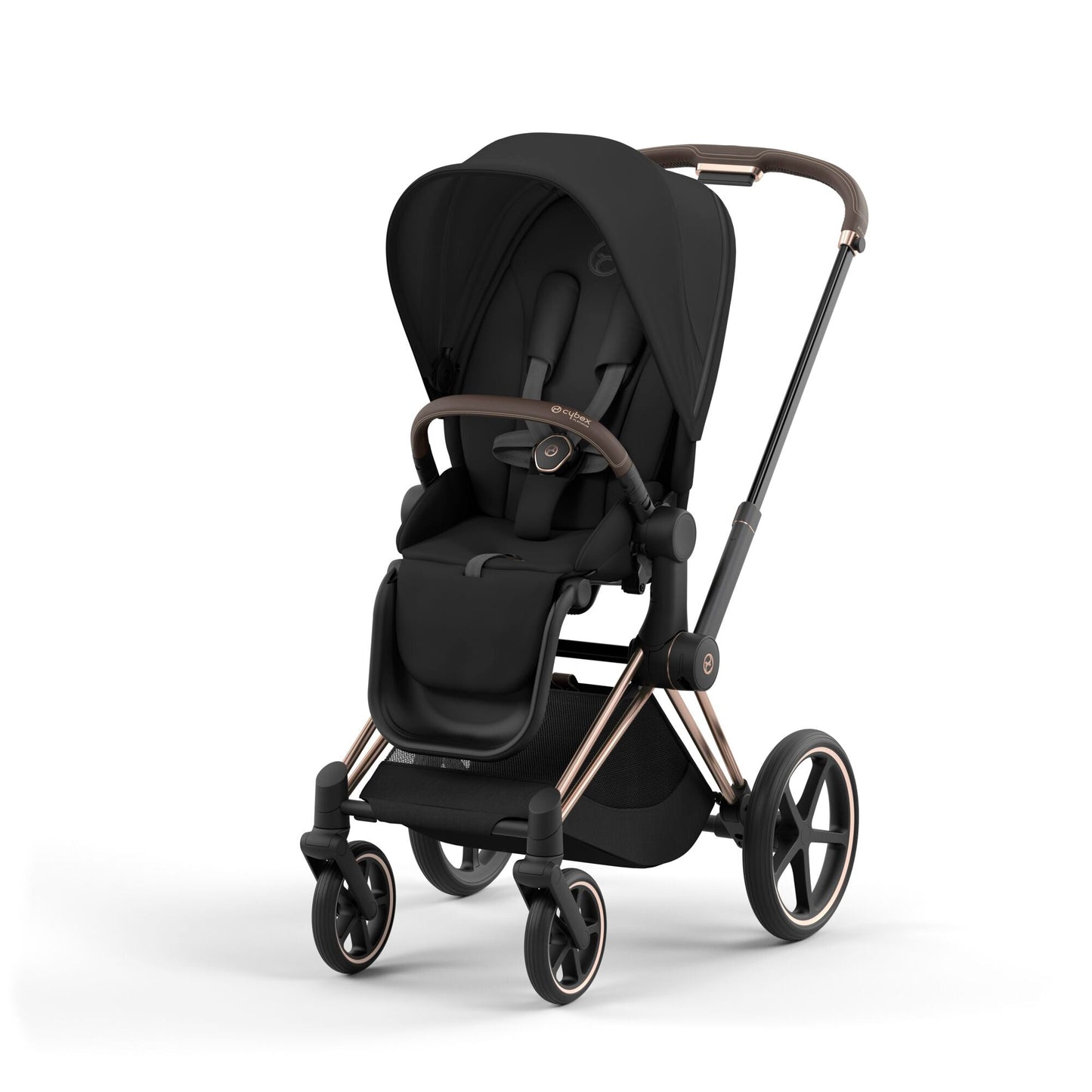 Cybex Priam Pram & Pushchair, Sepia Black on Rose Gold