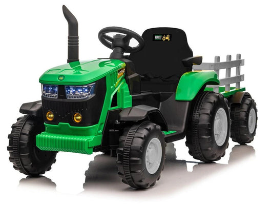 Turbo Harvest 12V Electric Ride-On Tractor with Trailer, 3–6 Years