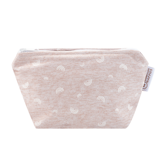 Small Reusable Cloth Wipe & Sanitary Bag - Rainbow Oatmeal