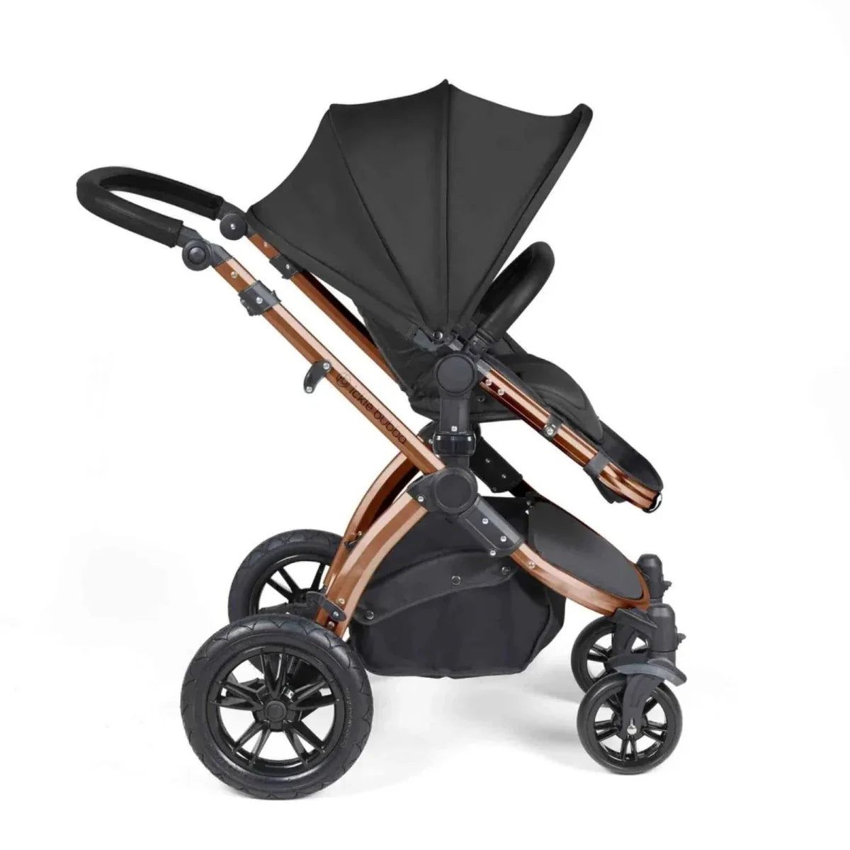 Ickle Bubba Stomp Luxe Travel System with i-Size Cirrus Car Seat & ISOFIX Base 12 pcs - Bronze & Midnight & Black