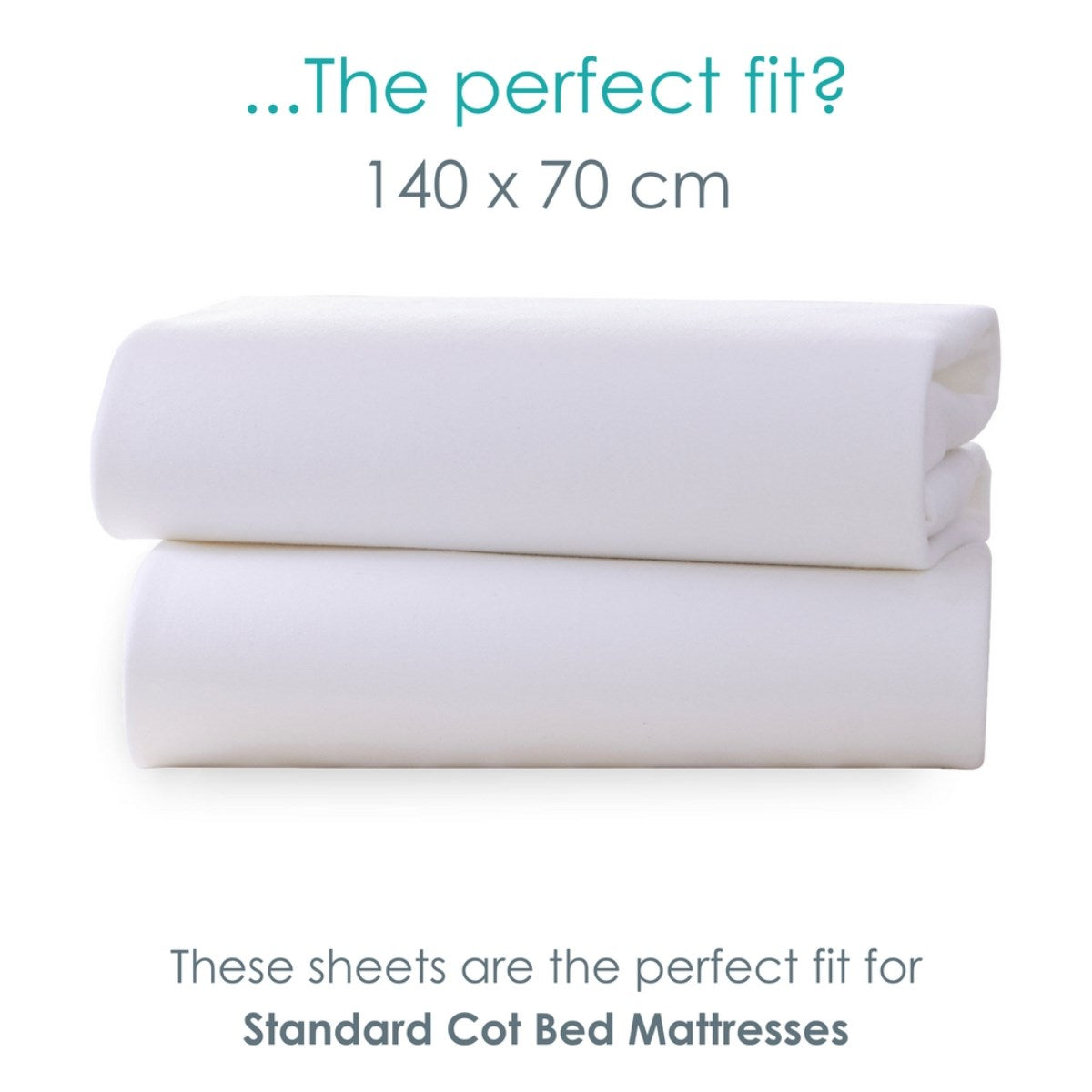 Clair De Lune 2 Cotton Jersey Fitted Cot Bed Sheets, 140 x 70 cm