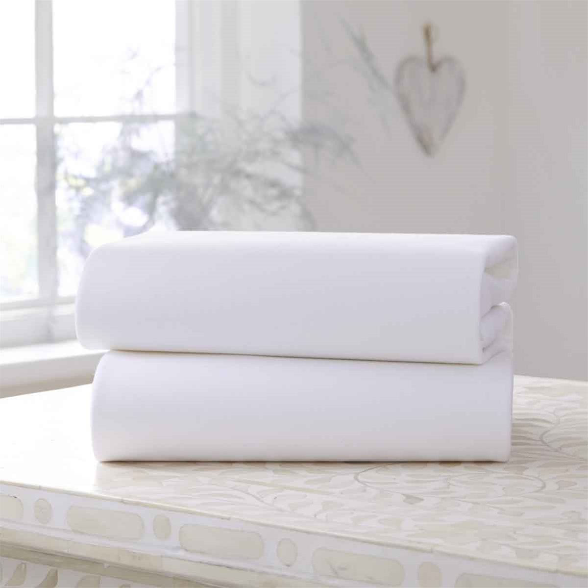 Clair De Lune 2 Cotton Jersey Fitted Cot Bed Sheets, 140 x 70 cm