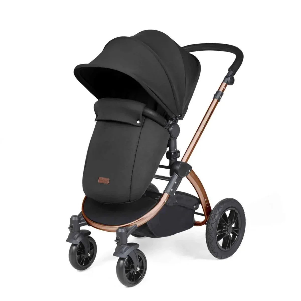 Ickle Bubba Stomp Luxe Travel System with i-Size Cirrus Car Seat & ISOFIX Base 12 pcs - Bronze & Midnight & Black