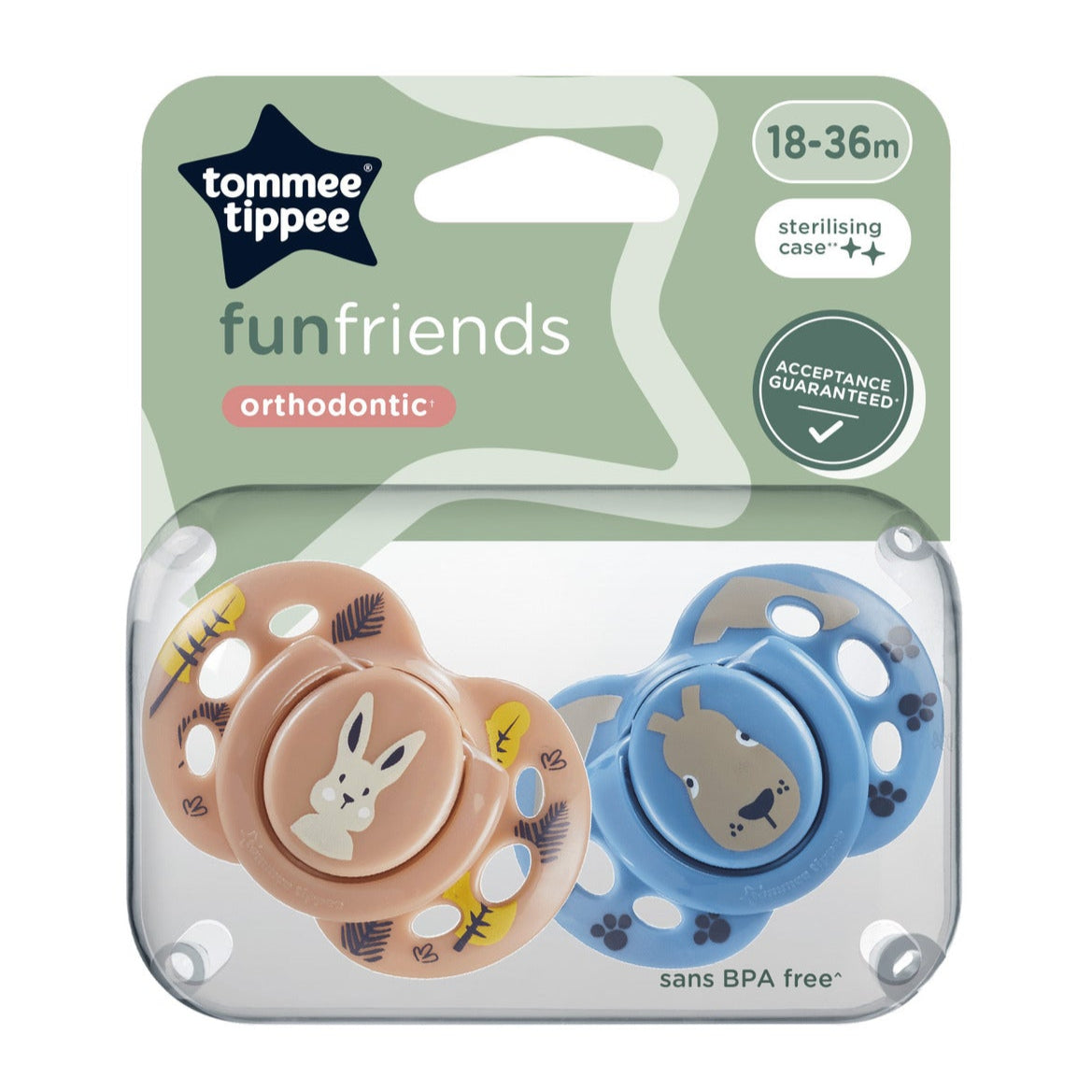 Tommee Tippee 18-36months moda soother orthodontic 2pk
