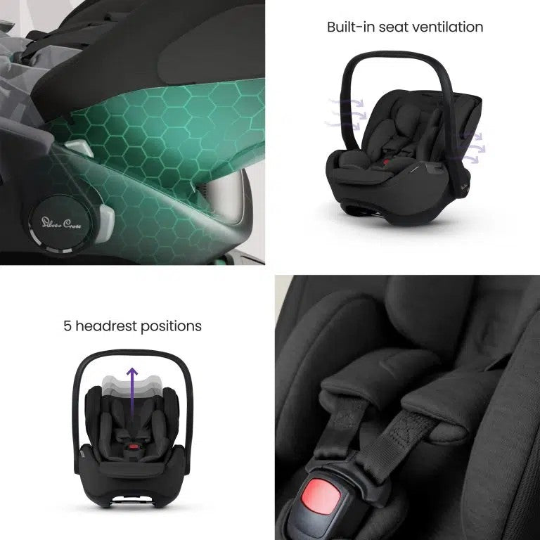 Silver Cross Cove Ultimate 360 Infant Car Seat Bundle, Damson