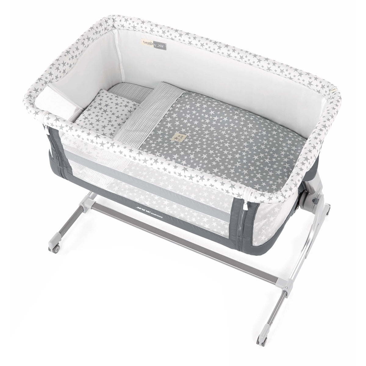 Jane Baby Side Crib + 4 Piece Bedding set