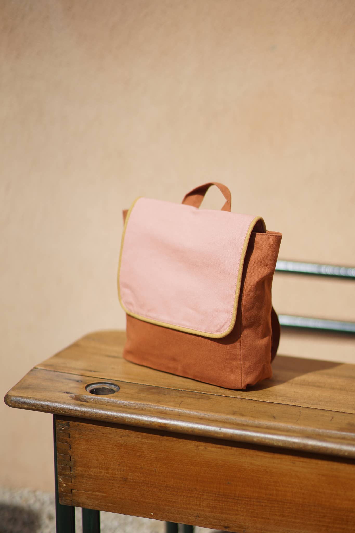 Organic Cotton Pink / Chocolate Children's Backpack