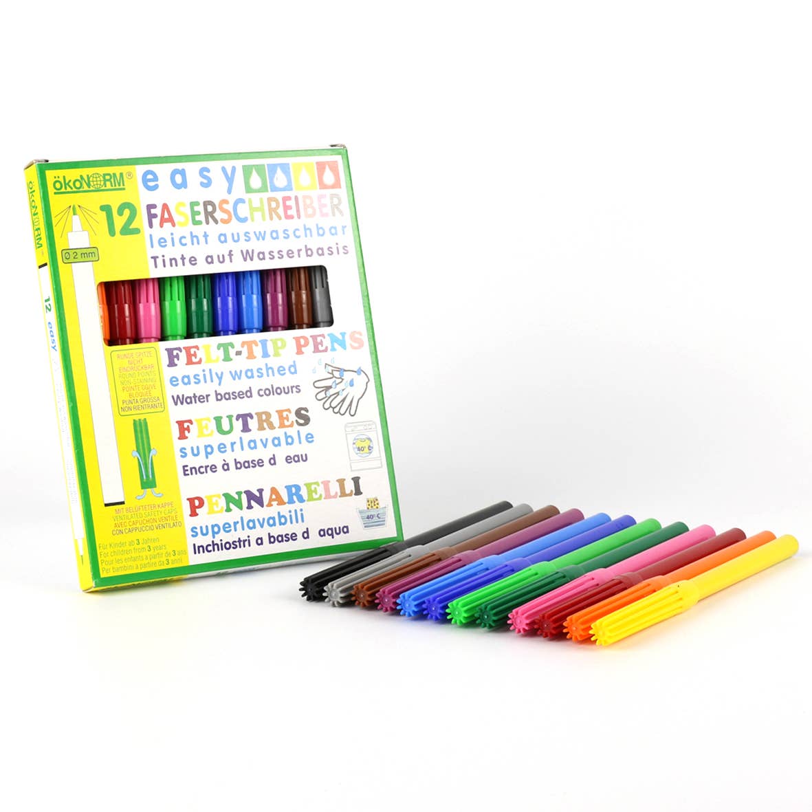 OkoNorm Water Based Felt-tip Pens - 12 colours