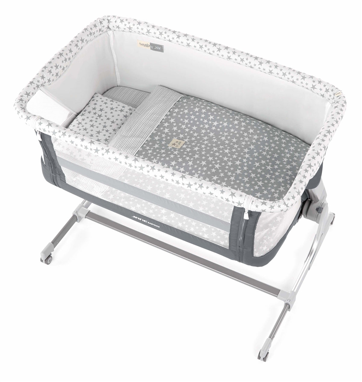 Jane Baby Side Crib + 4 Piece Bedding set