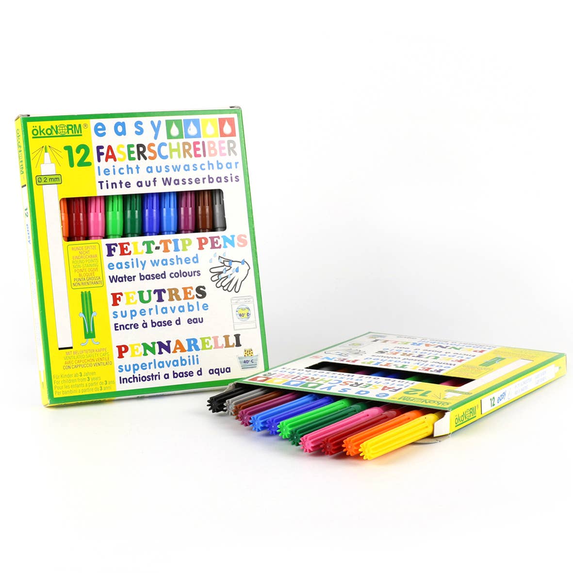 OkoNorm Water Based Felt-tip Pens - 12 colours