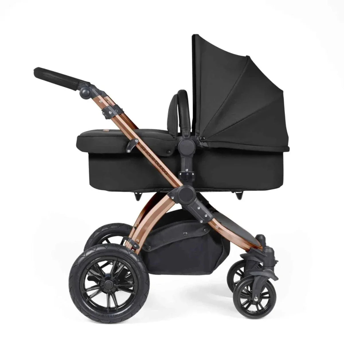 Ickle Bubba Stomp Luxe Travel System with i-Size Cirrus Car Seat & ISOFIX Base 12 pcs - Bronze & Midnight & Black