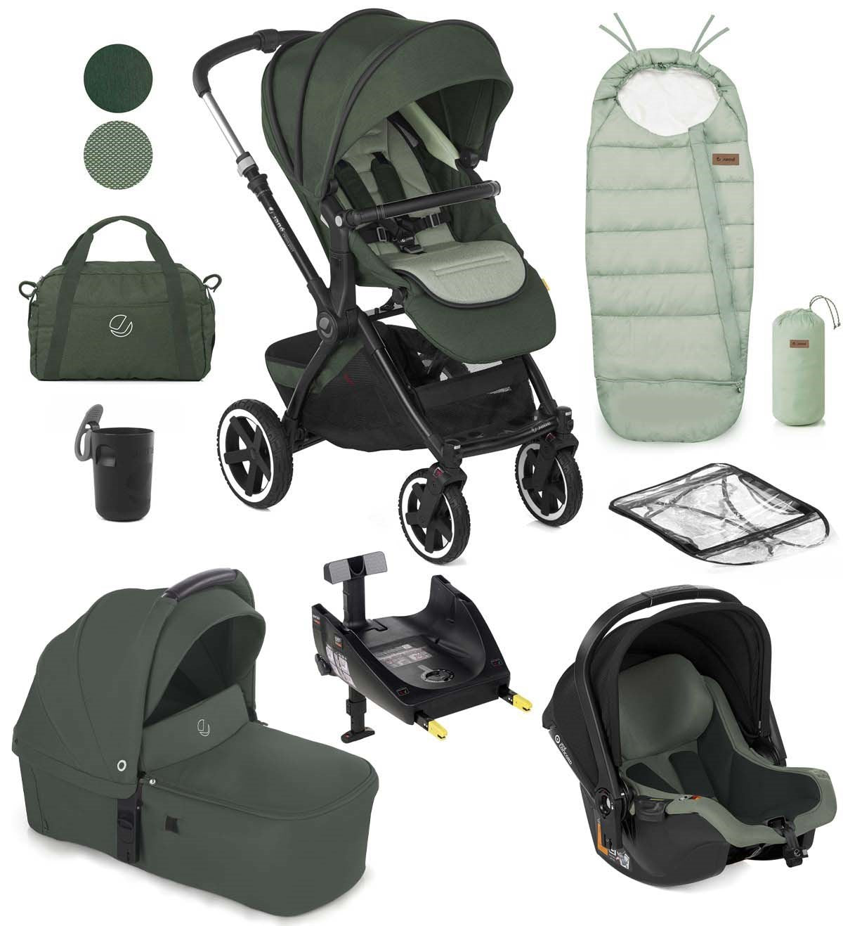 Jane Crosslight + Micro Pro + Koos iSize R1 - 10 Piece Travel System Bundle
