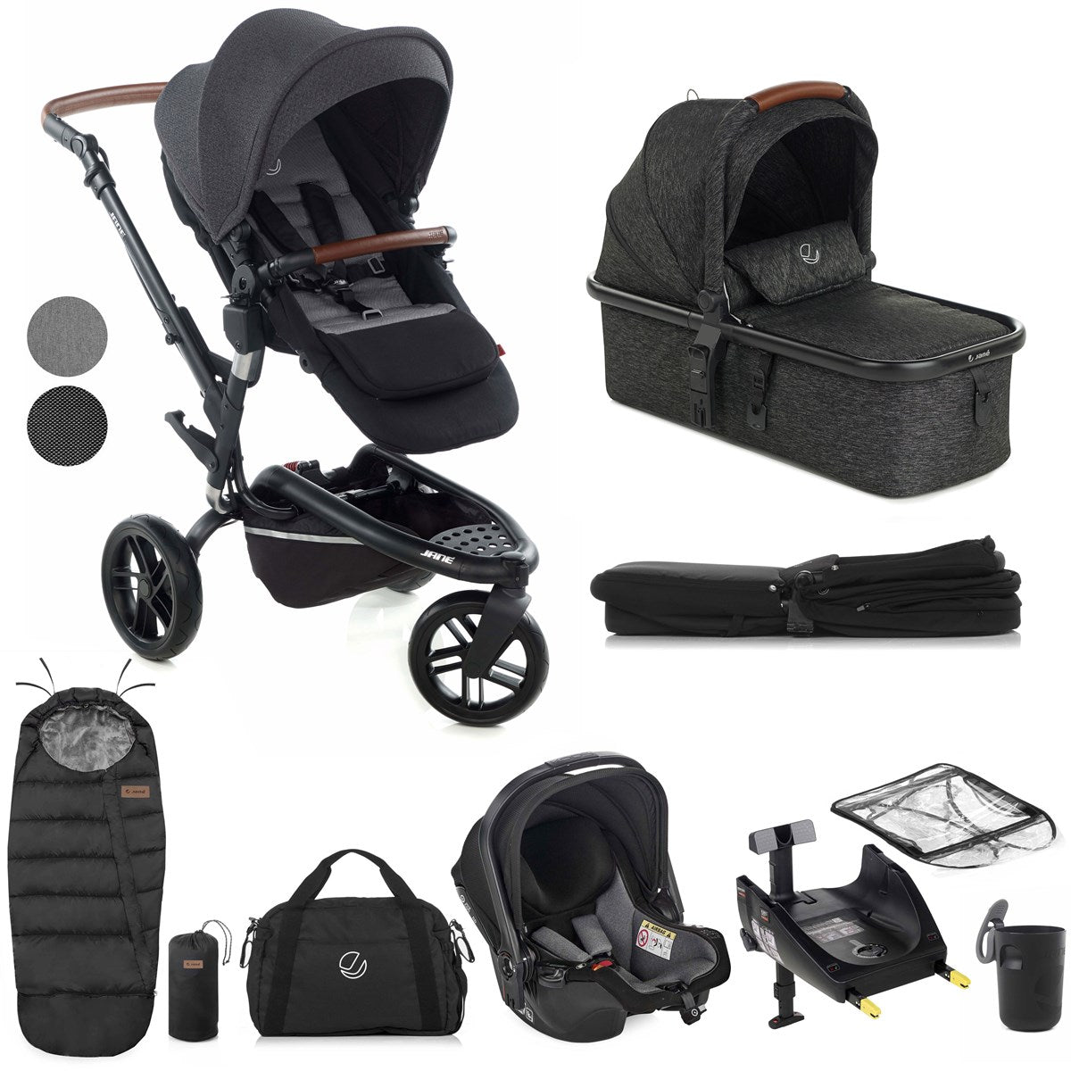 Jane Trider + Micro Pro + Koos iSize R1 - 10 Piece Travel System Bundle