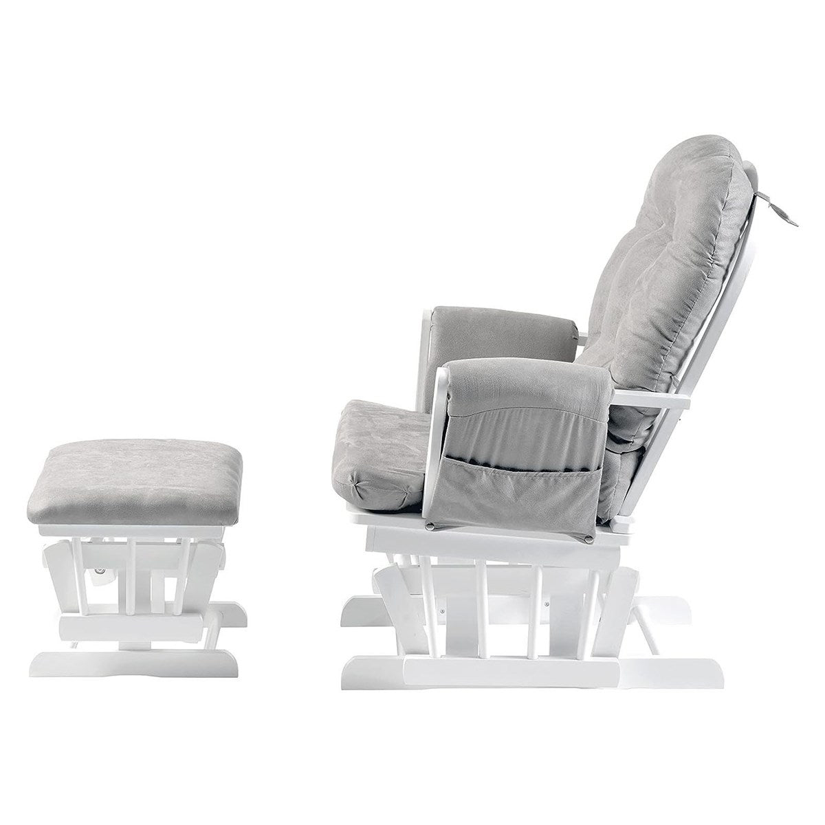 Johnston's Brompton Baby Nursing Glider & Footstool – Suedette Comfort with Smooth Glide