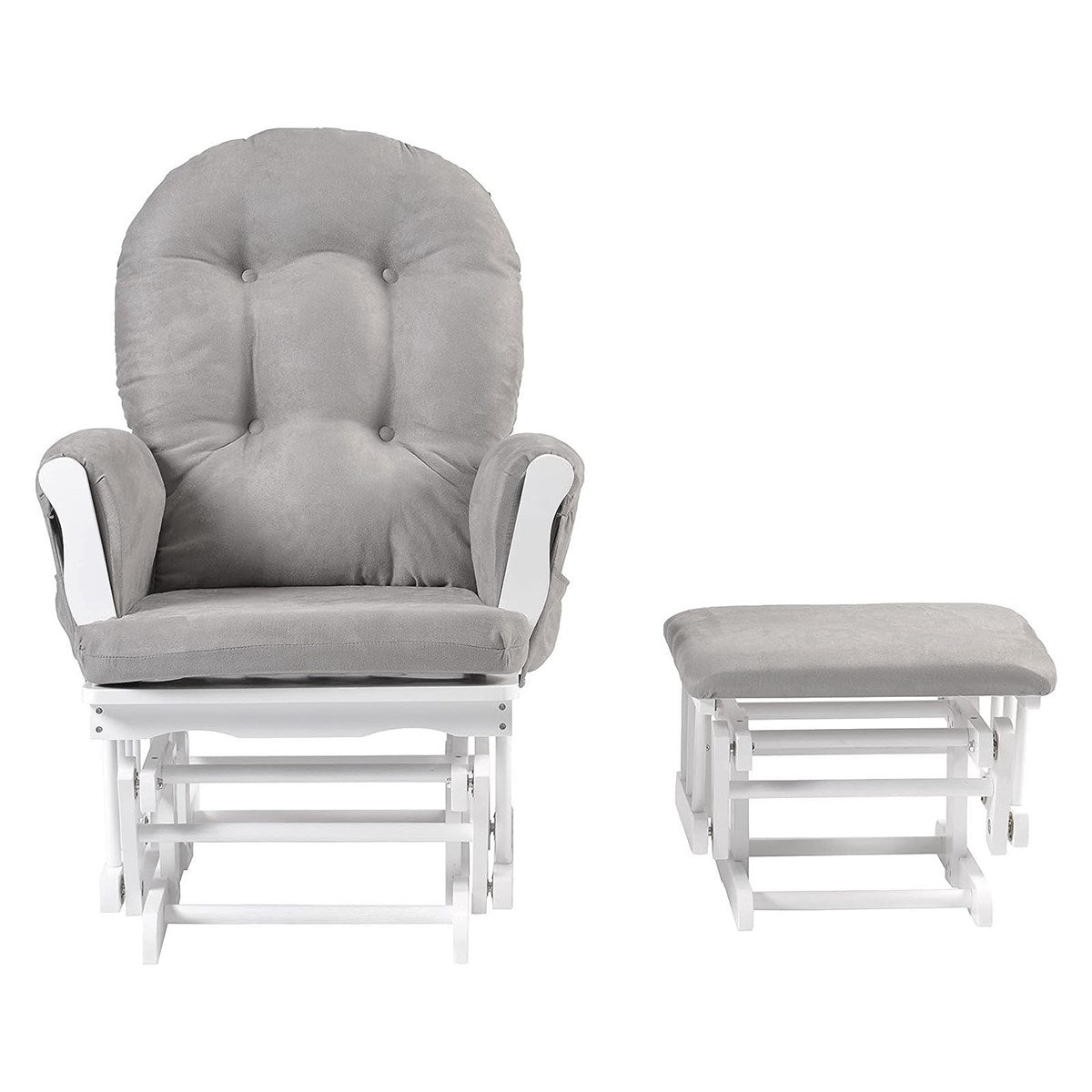 Johnston's Brompton Baby Nursing Glider & Footstool – Suedette Comfort with Smooth Glide