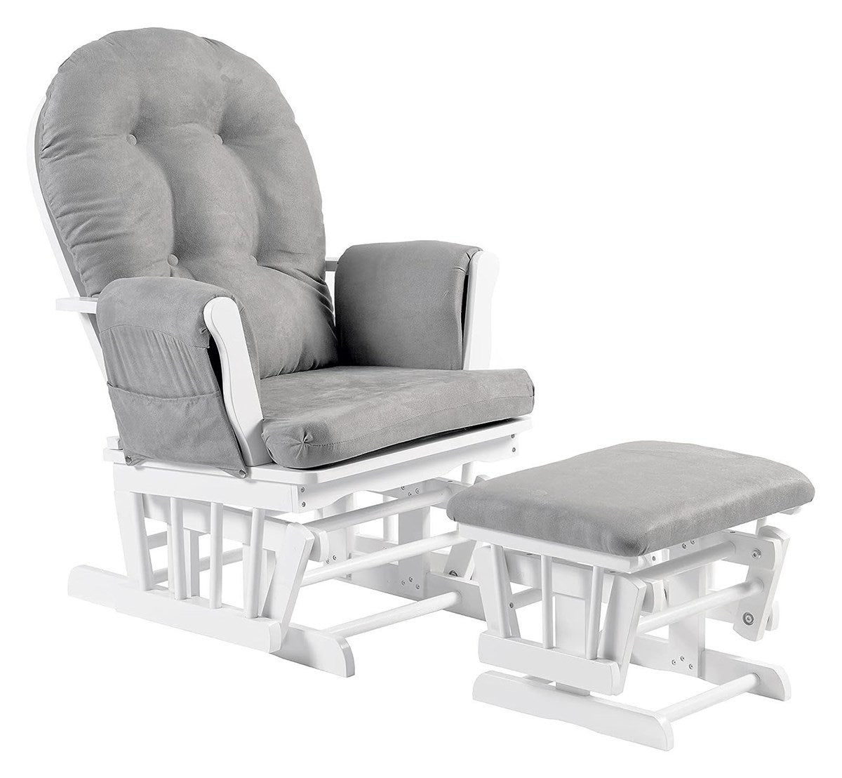 Johnston's Brompton Baby Nursing Glider & Footstool – Suedette Comfort with Smooth Glide