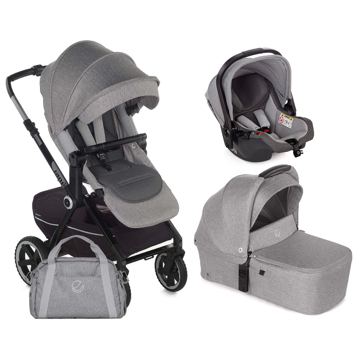 Jane Crosslight 3, 3-in-1 Travel System with Sweet Carrycot & Koos iSize Car Seat Bundle