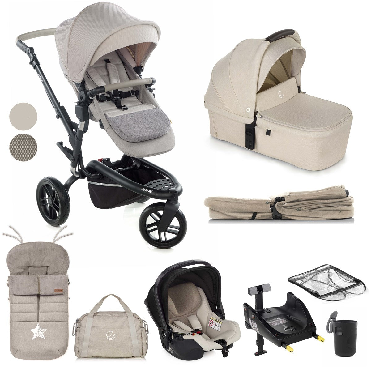 Jane Trider + Sweet + Koos iSize R1 - 10 Piece Travel System Bundle