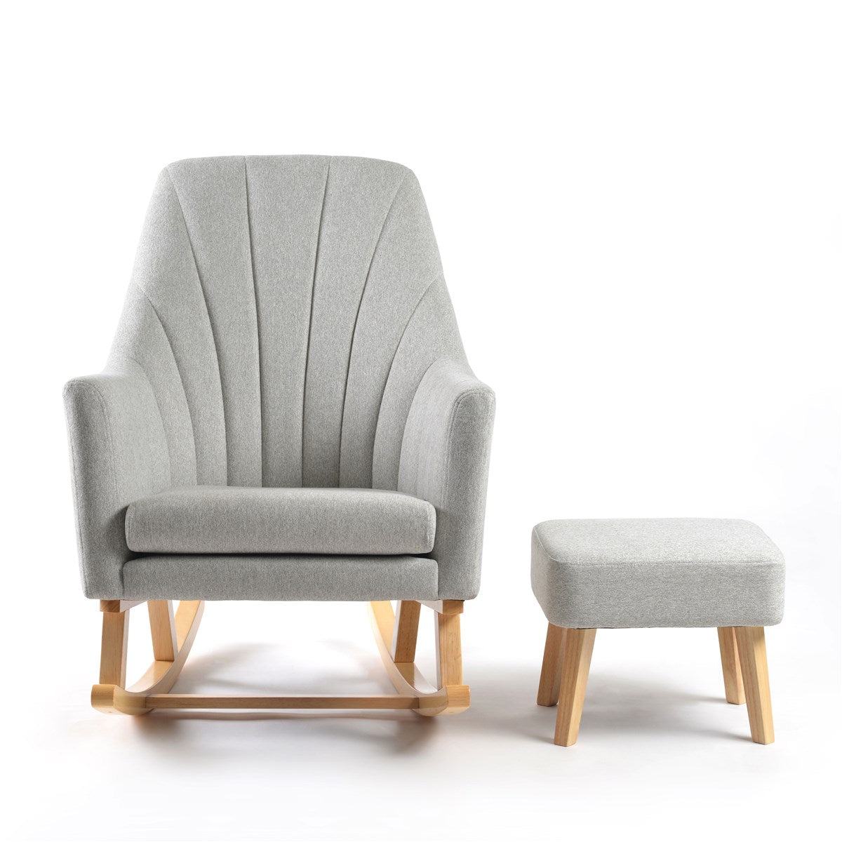Johnston's Willow Nursing Rocking Chair & Footstool Set – Ergonomic Comfort for Feeding & Relaxing, Grey