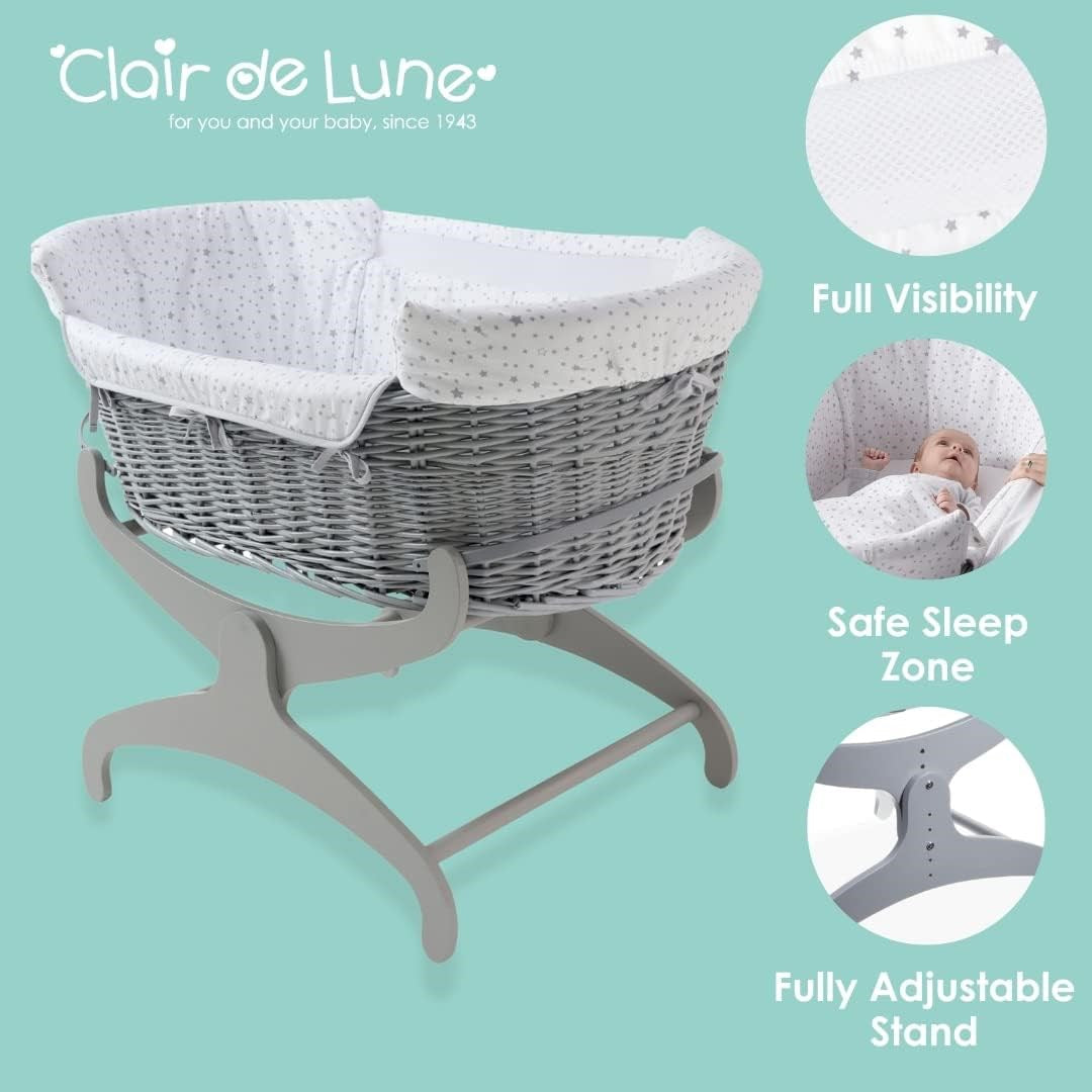 Clair De Lune Stars and Stripes Bedside Crib